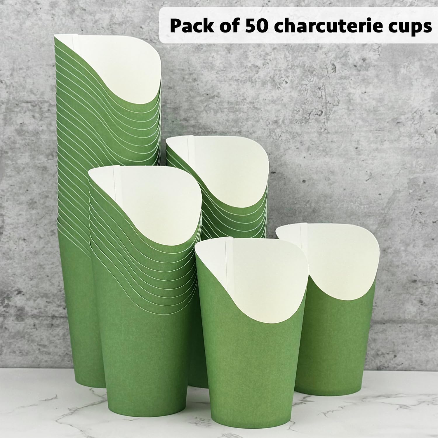 Thumbnail 3 de CAMKYDE Charcuterie Cups Sage Green, 12 oz Paper Fry Cups, 50-Pack