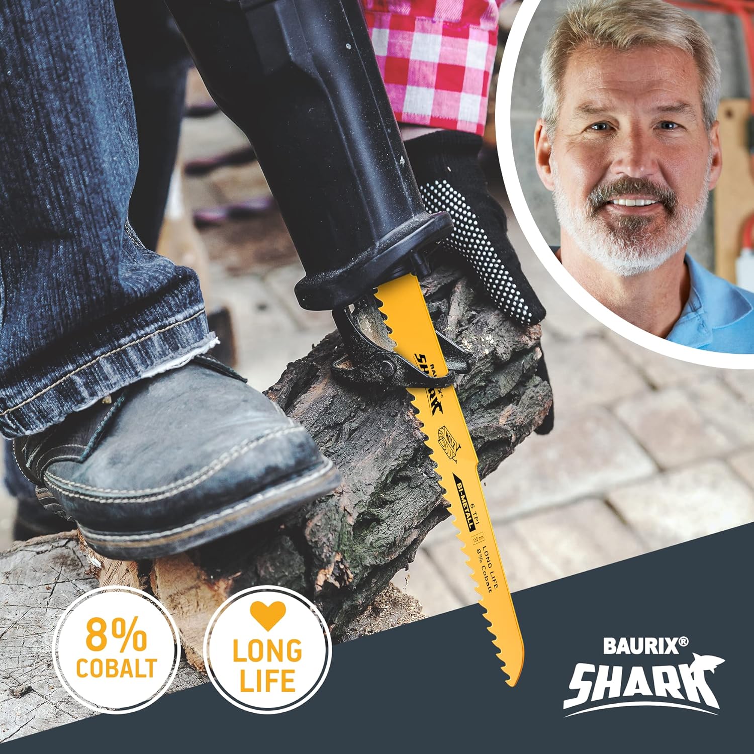 Thumbnail 6 de BAURIX SHARK Lame per Seghetto – 6 pezzi, 150 mm, 5/8"-24 TPI: taglio rapido e preciso per legno, metallo e altro