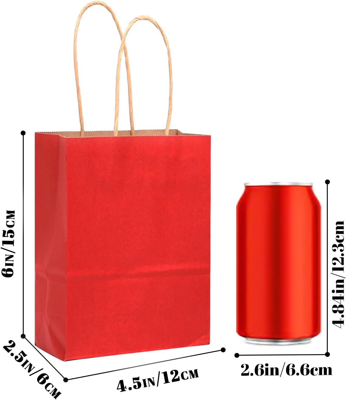 Thumbnail 3 de Gcardist 24 Stück Wein Mini-Geschenk-Taschen aus Kraftpapier – 12x6x15 cm, FSC-zertifiziert