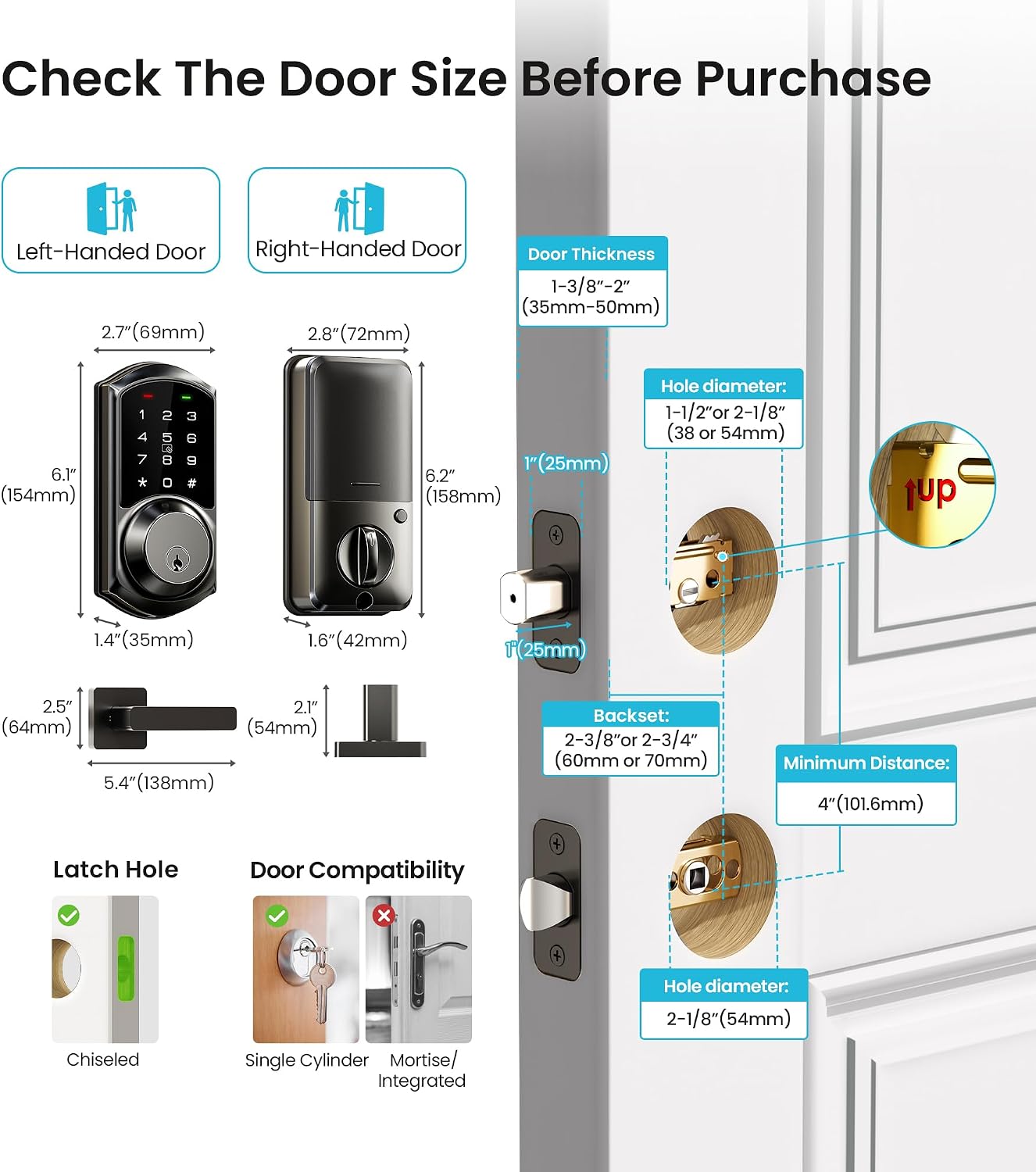 Detalle de Veise smart deadbolt lock VE06-L