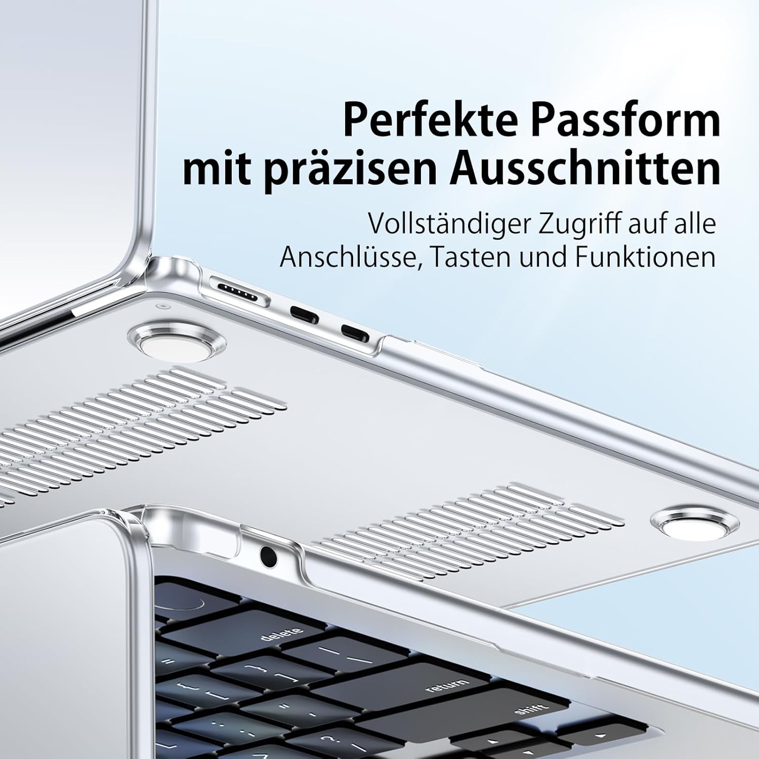 Thumbnail 5 de NPUOLS Hülle für MacBook Air 15 Zoll (2026–2023) ultradünnes Snap Transparent Case & TPU EU-Tastaturabdeckung