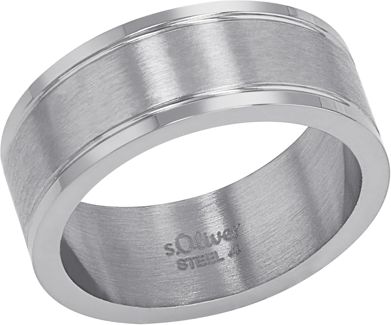 Detalle de s.Oliver Anillo acero inoxidable 8 mm plata