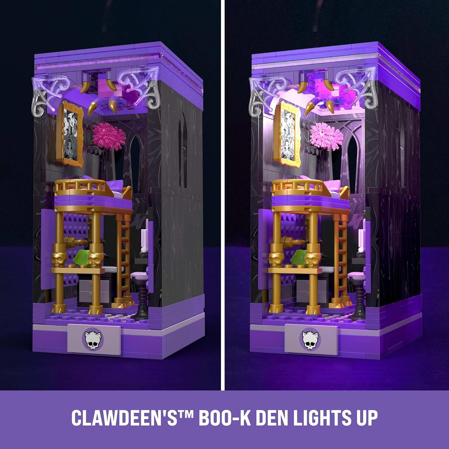 Detalle de Mega Monster High Coffret de Construction Biblio-Tanière de Clawdeen – 299 pièces, figurine articulée