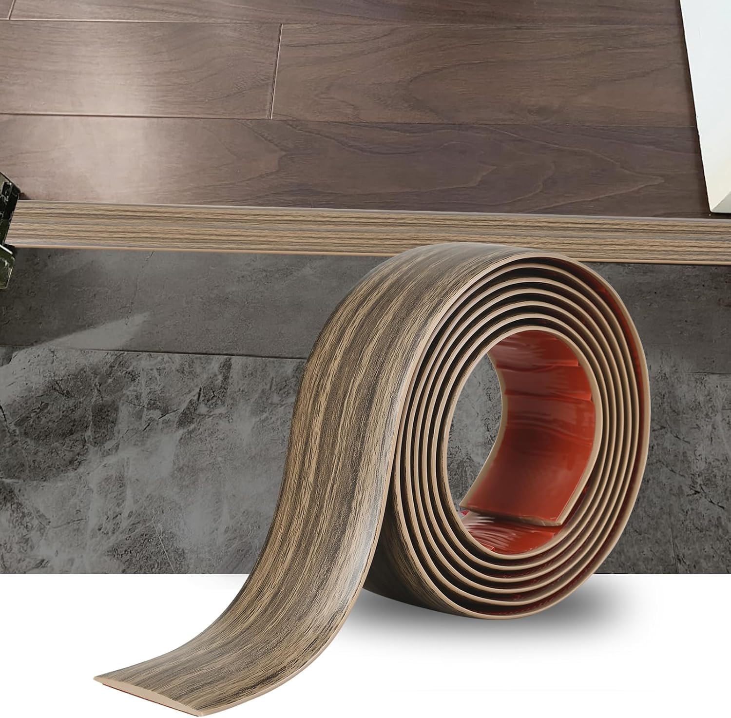Detalle de PVC floor transition strip 10m, 4cm grey