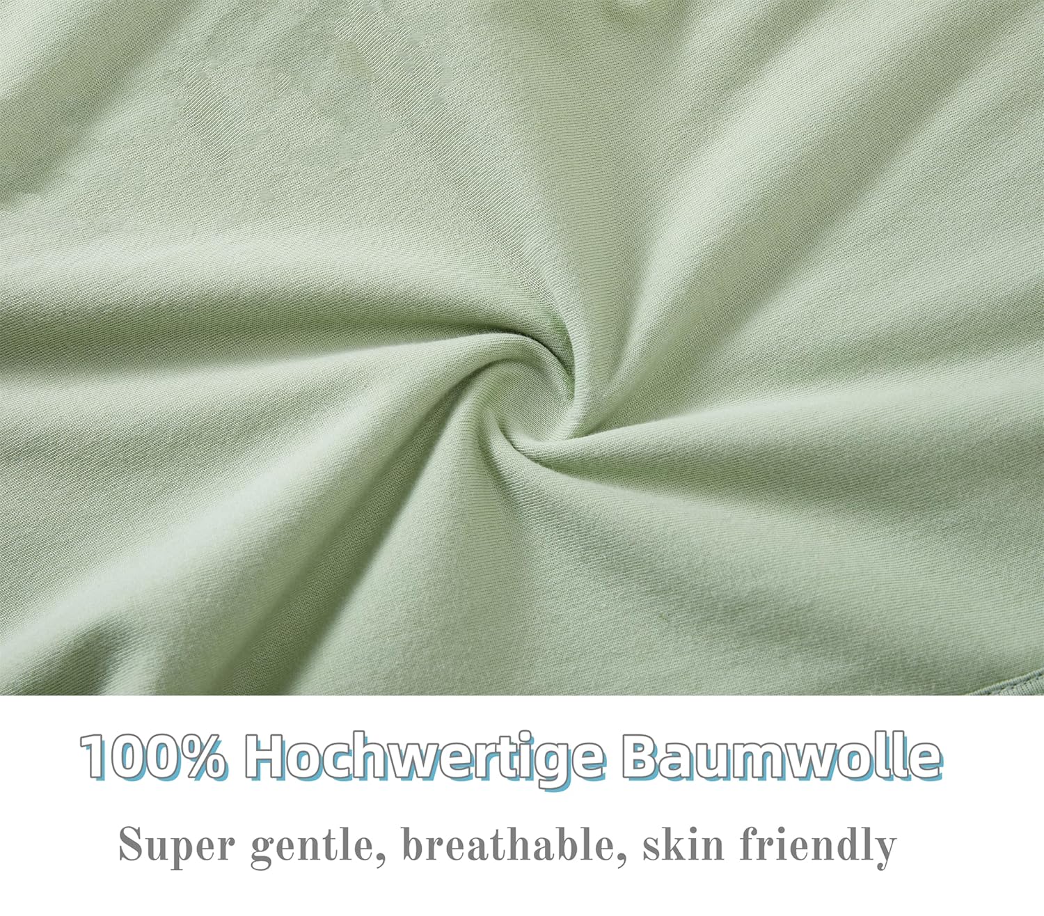 Thumbnail 6 de Chilsuessy Baby Schlafsack mit Füßen 1 Tog aus 100% Baumwolle (Grün, 90 cm) für Babyhöhe 100–110 cm