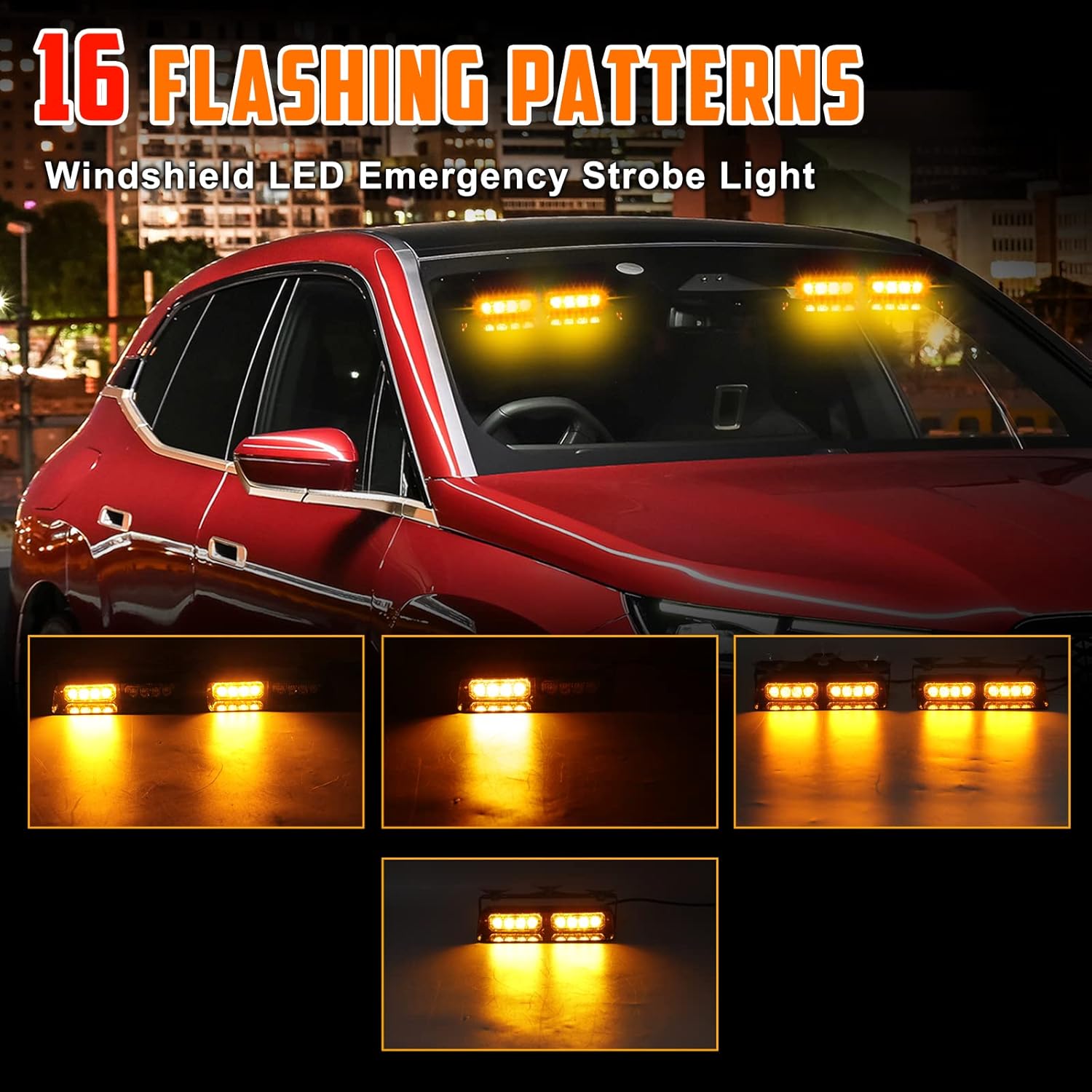 Thumbnail 1 de I LITTON 2-in-1 Amber LED Windshield Strobe Light for Vehicles
