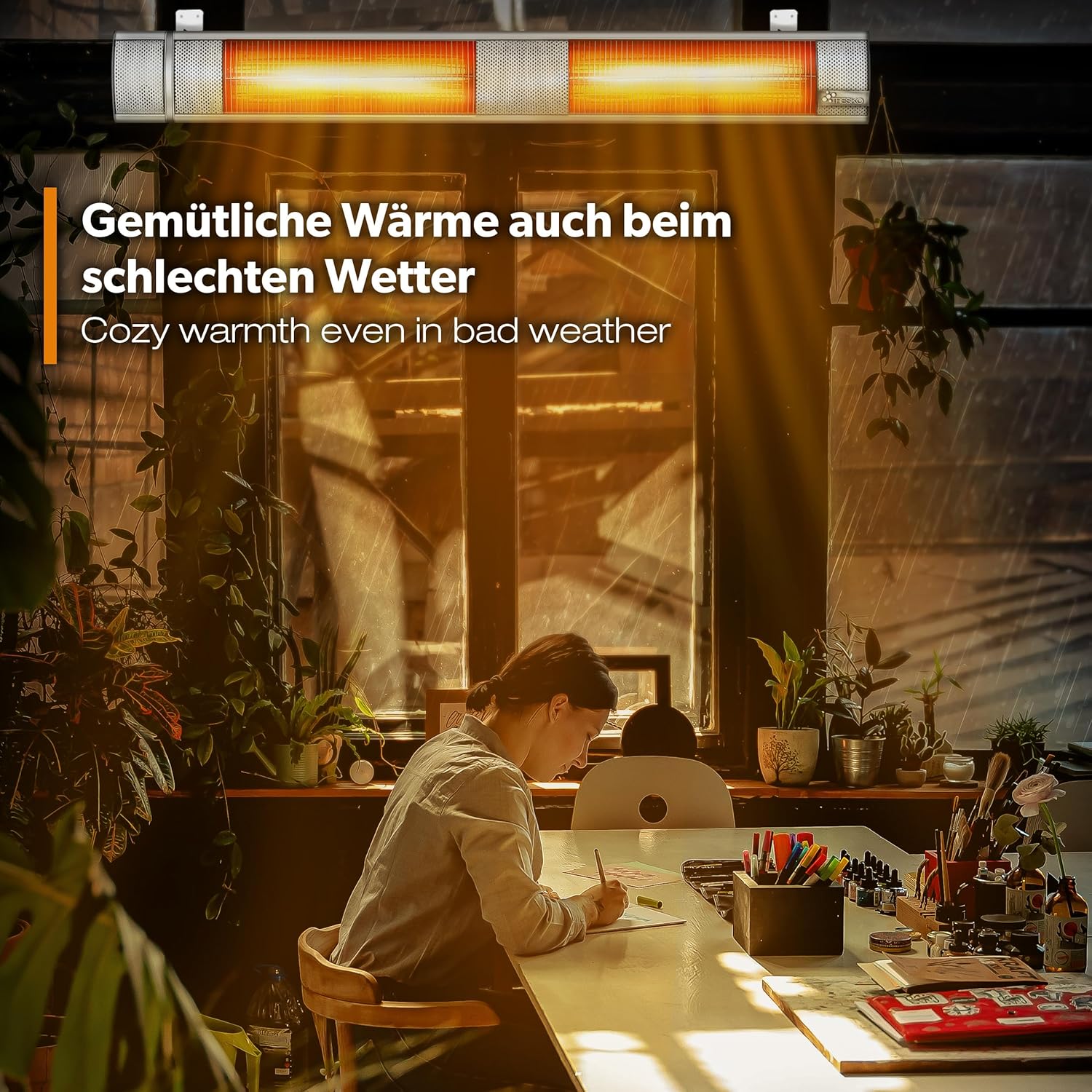 Thumbnail 6 de TRESKO Infrarot Heizstrahler 3000 W mit Fernbedienung – Terrassen- und Wand-Wärmestrahler für 3 Heizstufen