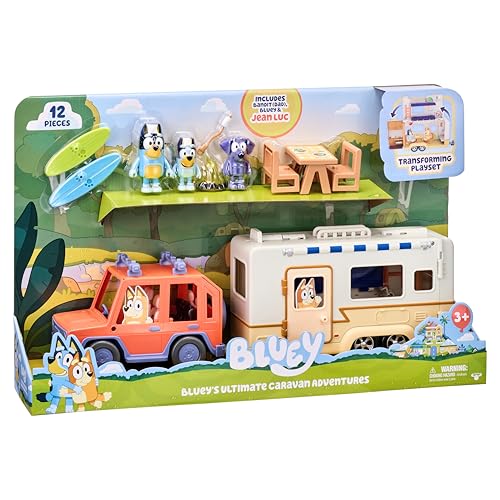 Thumbnail 1 de Bluey Aventuras en caravana, set de juego con todoterreno y figuras articuladas
