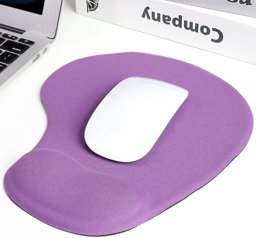 Detalle de JYWYBF Ergonomic Mouse Pad with Gel Wrist Rest, Purple, Non-Slip Base