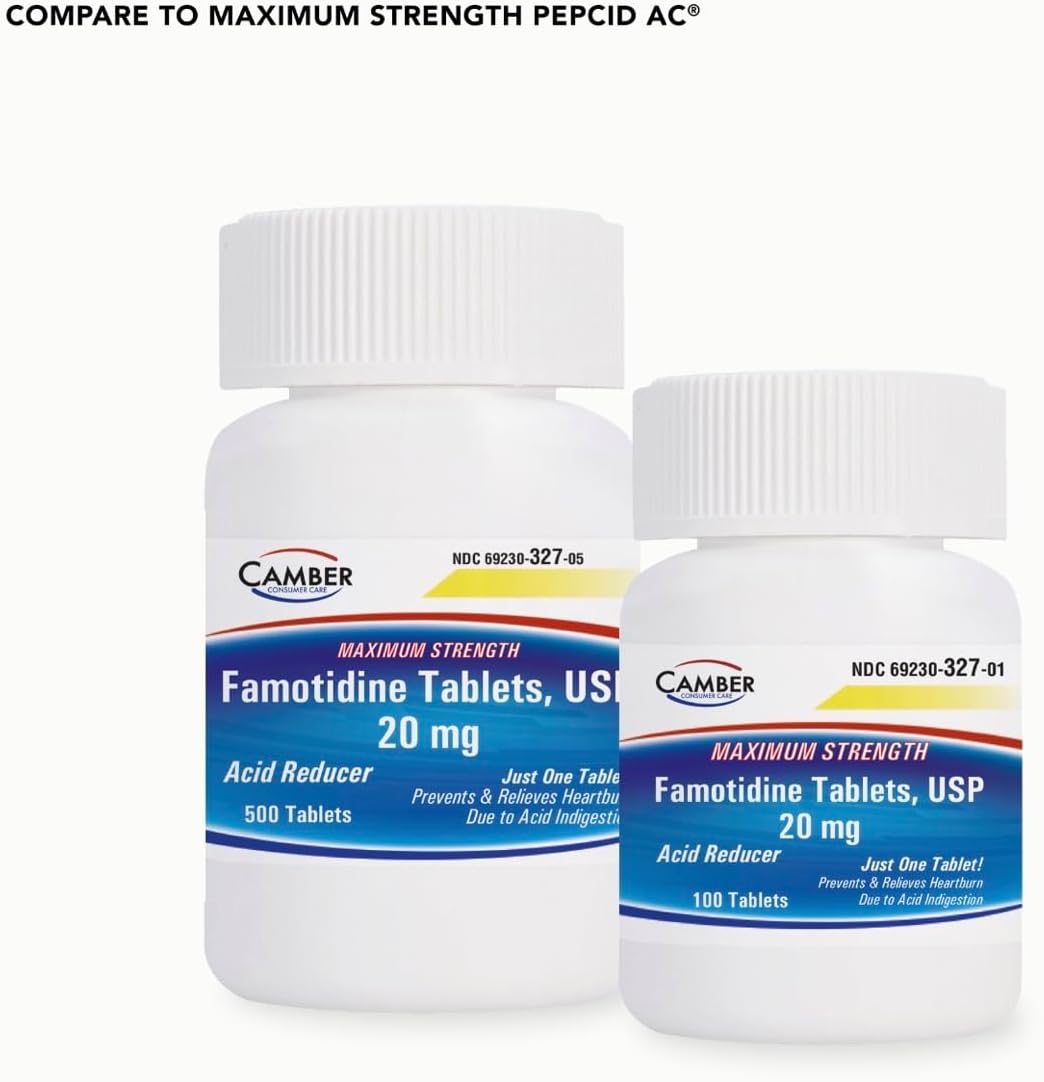 Thumbnail 4 de Camber Famotidine 20 mg Tablets, 500 Count Acid Reducer