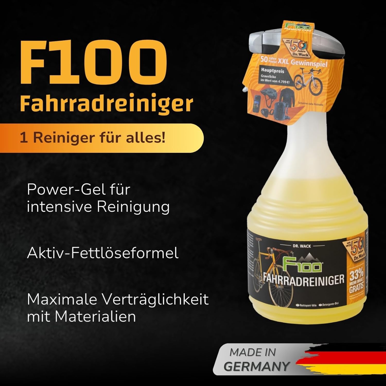 Thumbnail 2 de DR. WACK F100 Fahrradreiniger – 1 Liter Limited Edition (33% mehr Inhalt gratis)