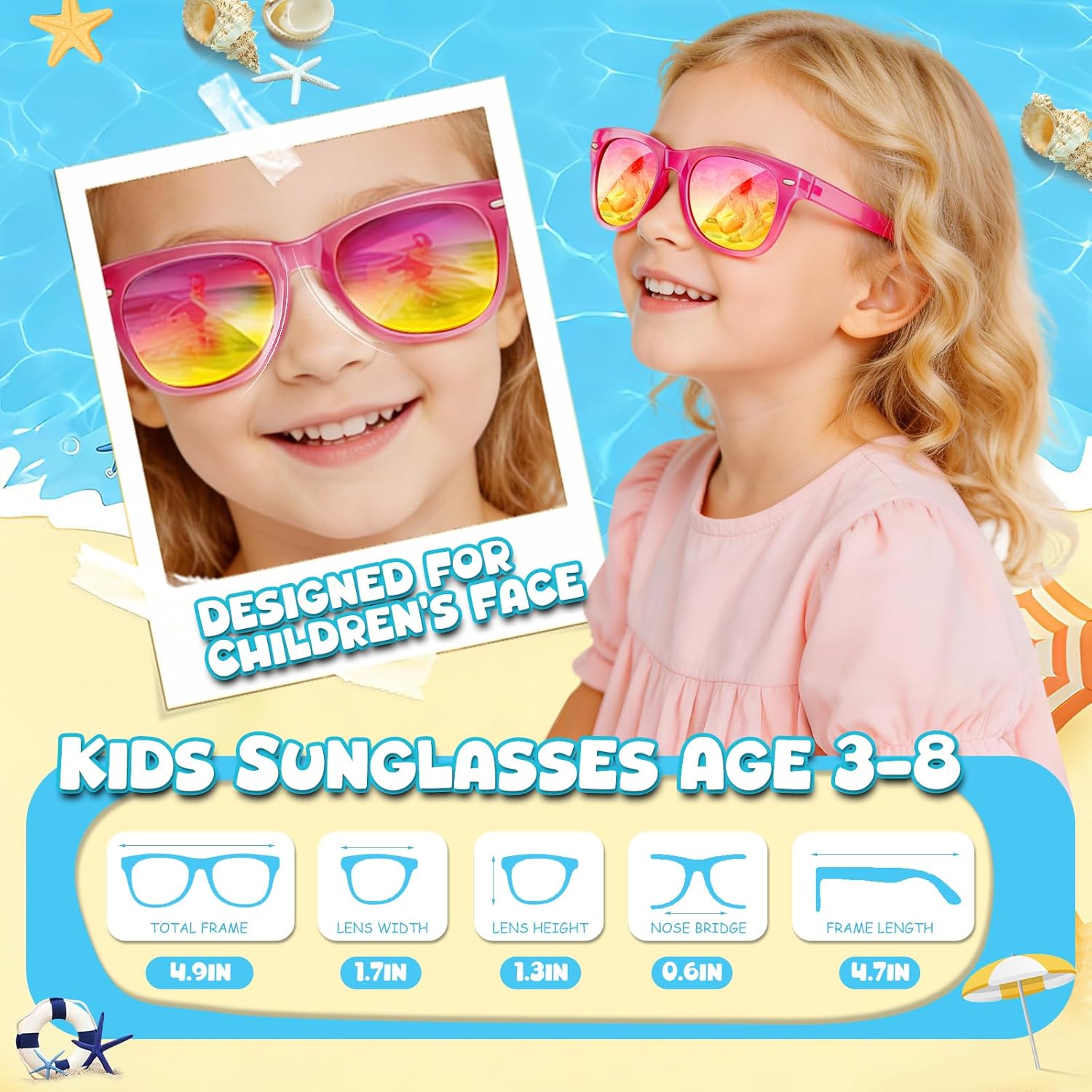 Thumbnail 2 de 36 Pack Kids Neon Sunglasses with UV400 Protection – Polarized, Fun Party Favors for Ages 3–8