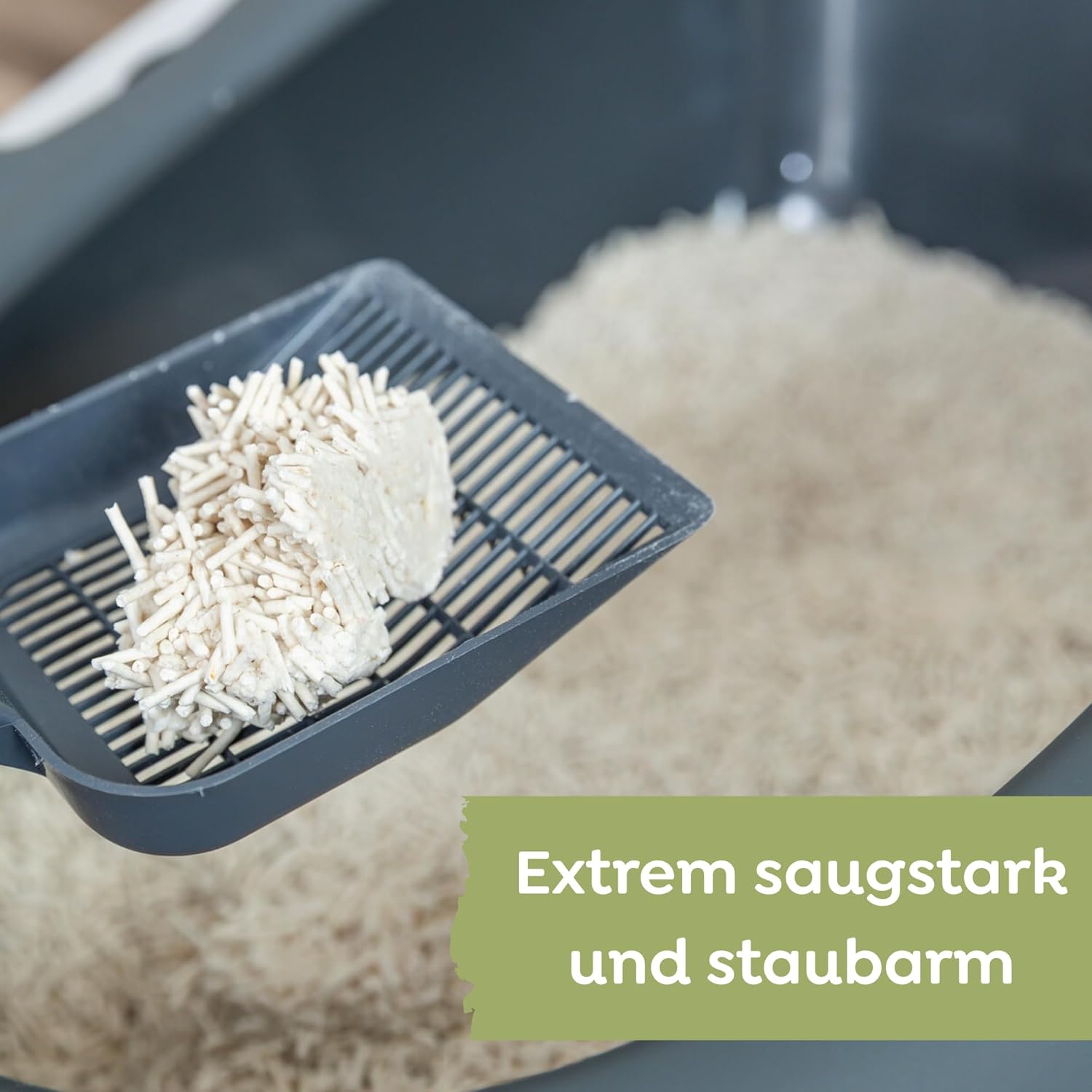 Detalle de Trixie Tofu-Klumpstreu 2,5 kg – staubarmes, geruchsneutralisierendes und biologisch abbaubares Katzenstreu für Katzentoiletten
