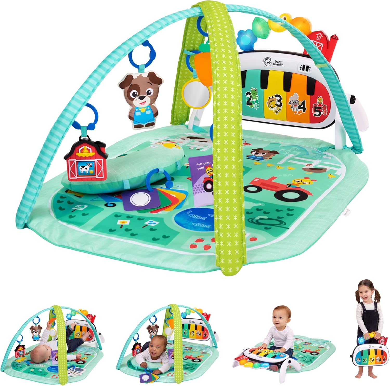 Detalle de Baby Einstein Farm Explorers 4-in-1 Kickin' Tunes Musical Meadow – Spielbogen mit Piano