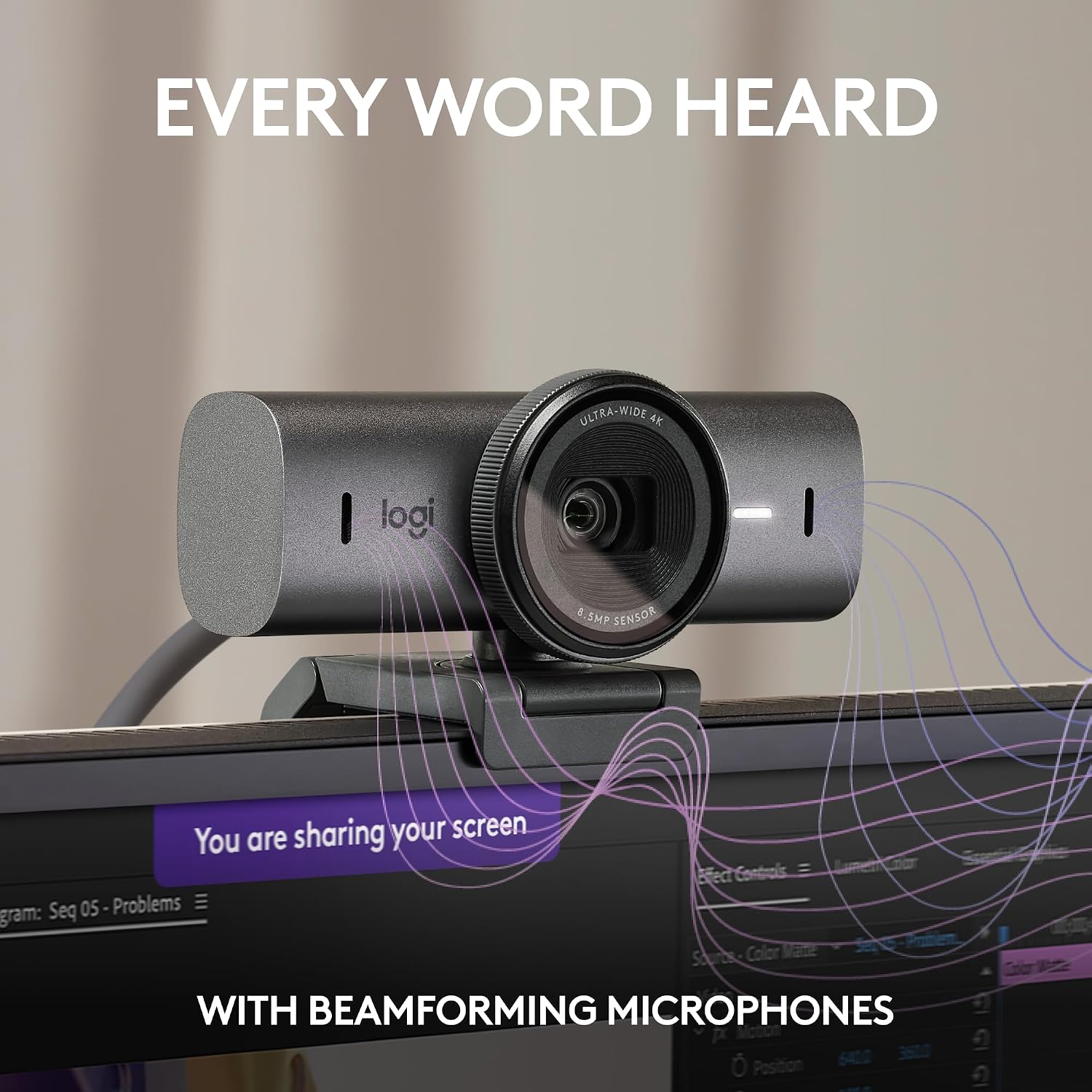 Thumbnail 3 de Logitech MX Brio Ultra HD 4K Webcam with Show Mode and Dual Mics