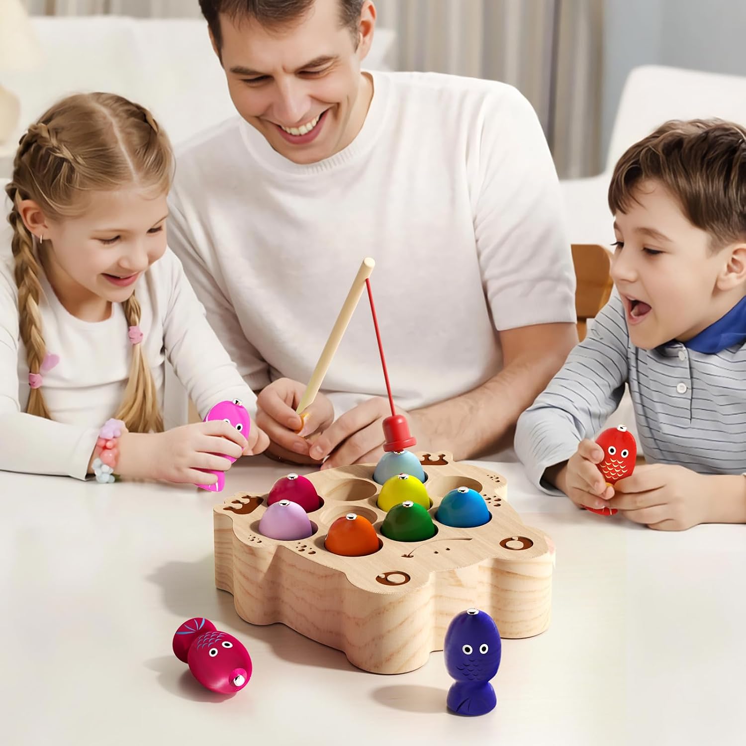 Thumbnail 5 de Edutree Montessori Wooden Magnetic Fishing Game for Toddlers (1–3 years): Colour Sorting & Fine Motor Skills