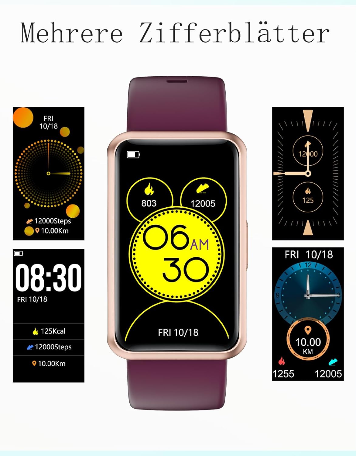 Thumbnail 5 de HUAKUA Schrittzähler Uhr – 1,47 Zoll Display, autonomer Fitness Tracker ohne Smartphone