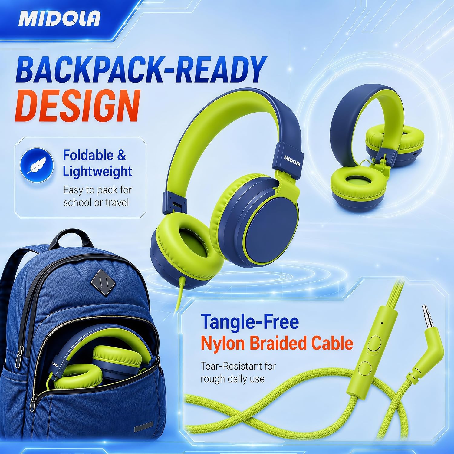 Thumbnail 3 de Midola Kids Wired Headphones with 85/94dB Limit