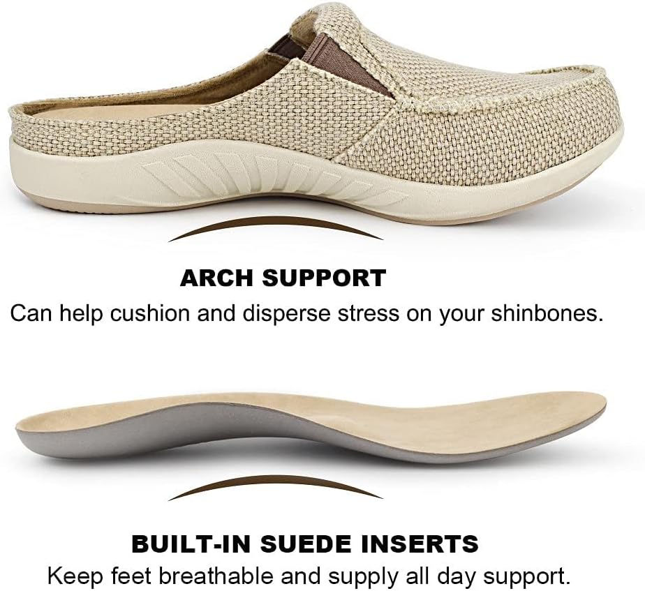 Thumbnail 4 de Men’s Arch Support Canvas Slippers with Velvet Lining and Anti-Skid Rubber Sole