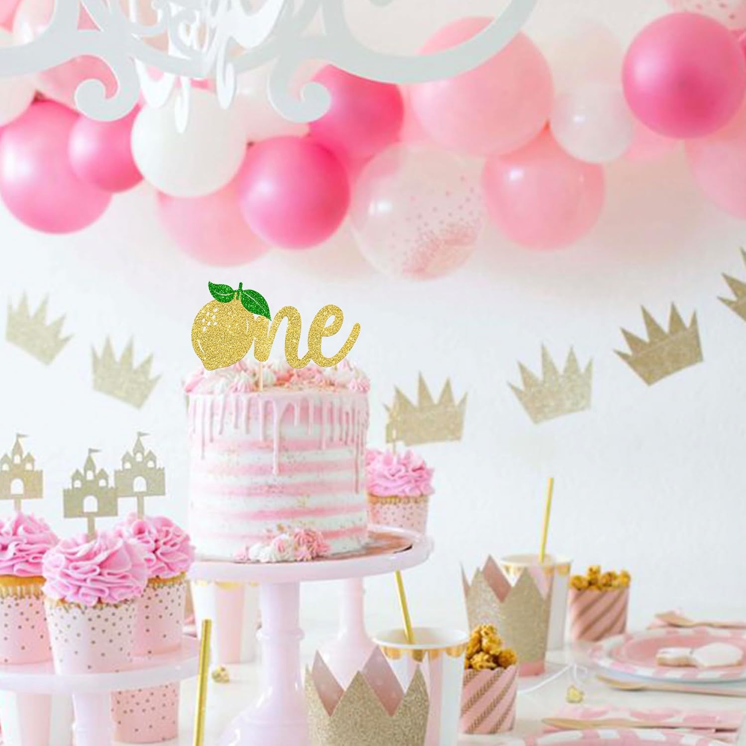 Thumbnail 4 de Xsstarmi Lemon One Cake Topper – Glitter Happy First Birthday