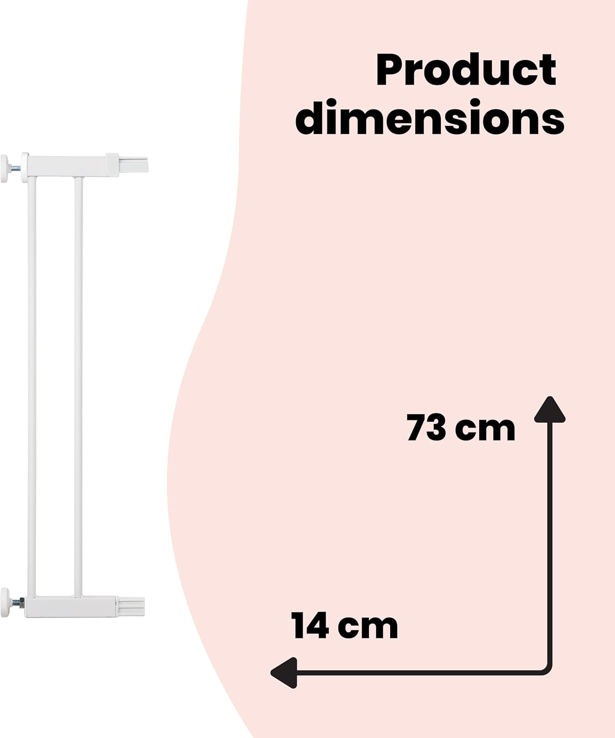 Detalle de Safety 1st Easy Close Metal 14cm Baby Safety Gate Extension (White) – No Drilling Required