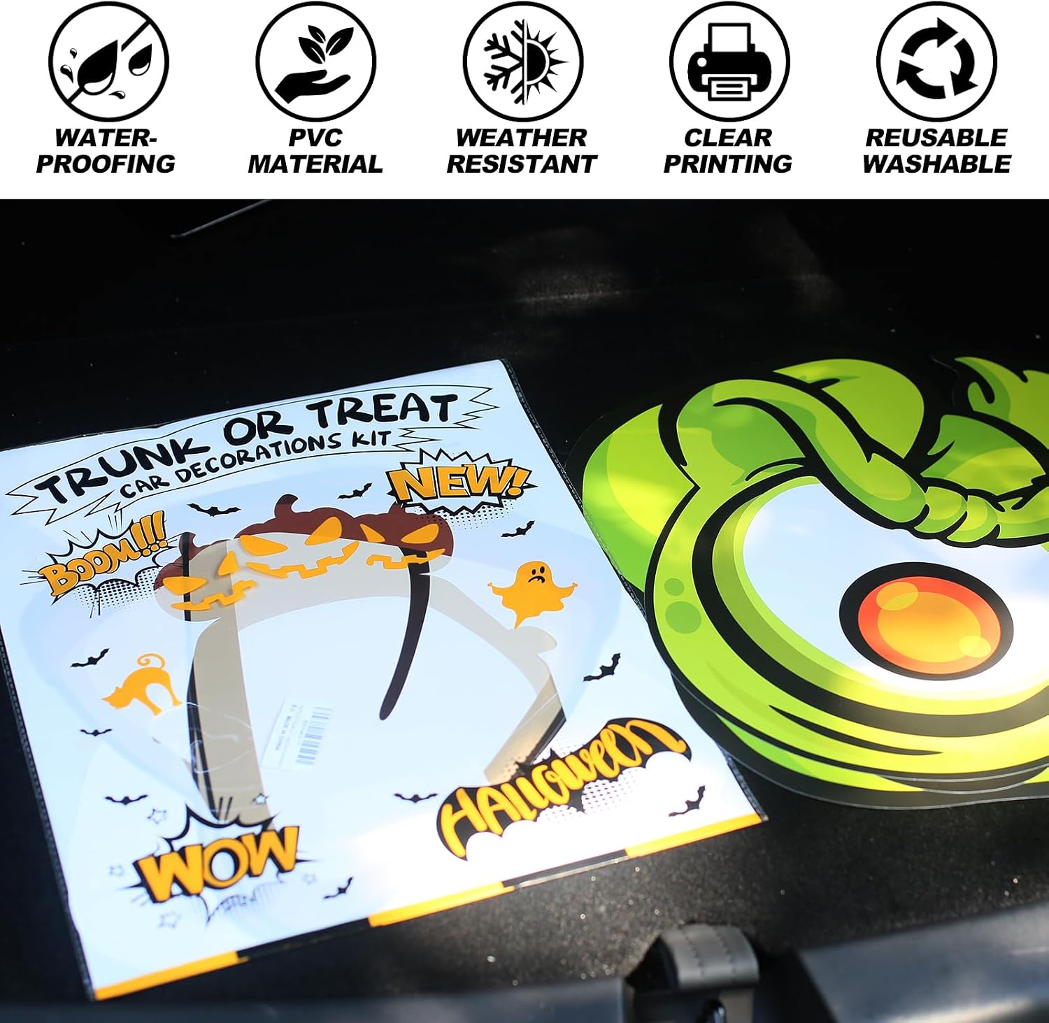 Detalle de PARTYLOUD Halloween car decoration kit, PVC