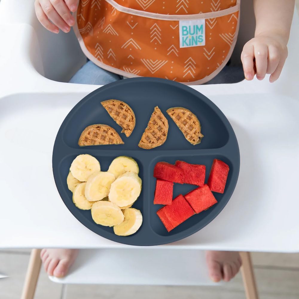 Detalle 2 de Aolso Plate Silicone Suction Plates (2 Pack) – 3-Compartment Weaning Plates for Self Feeding