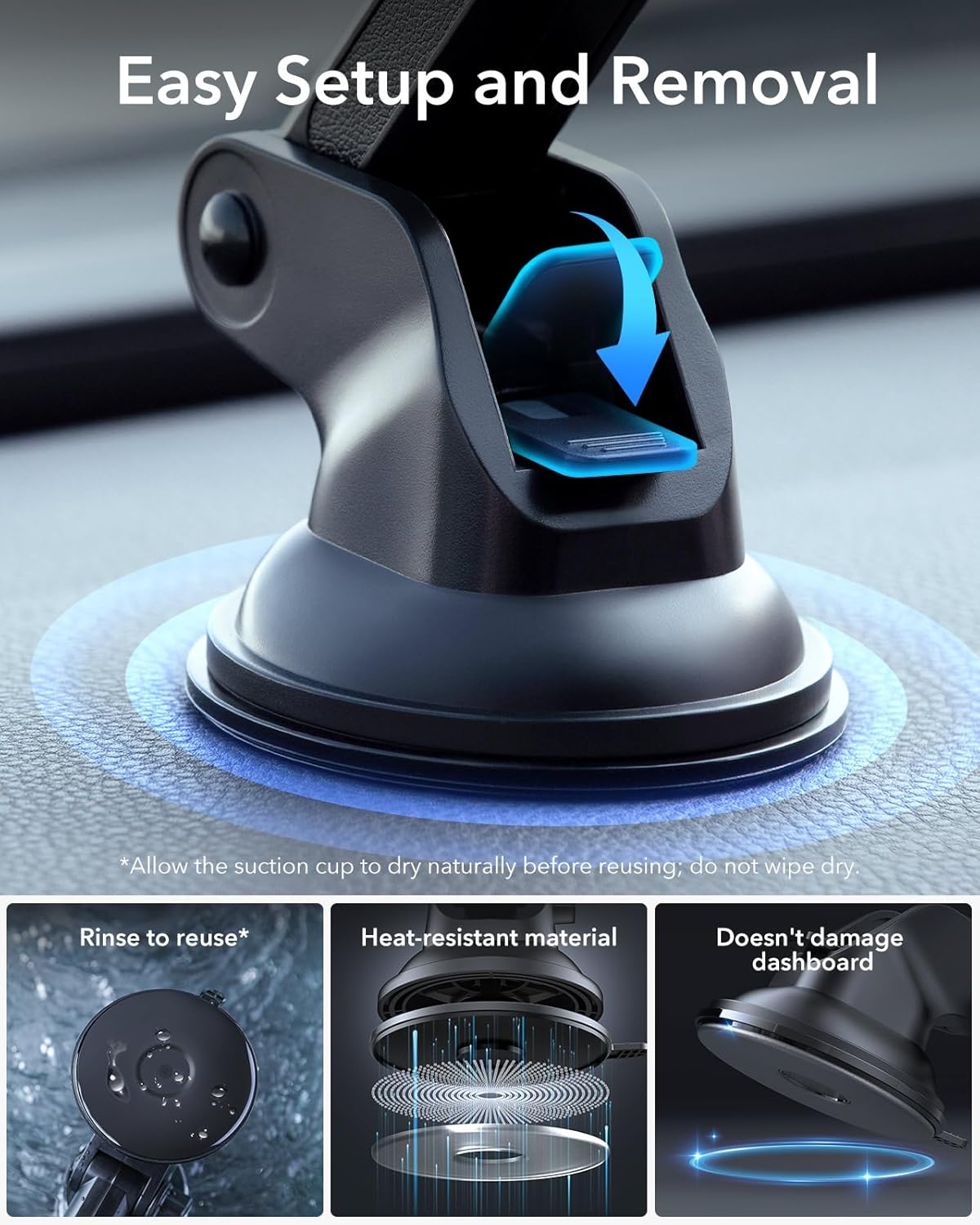 Thumbnail 6 de ESR Dashboard Magnetic Phone Holder HaloLock for iPhone 15