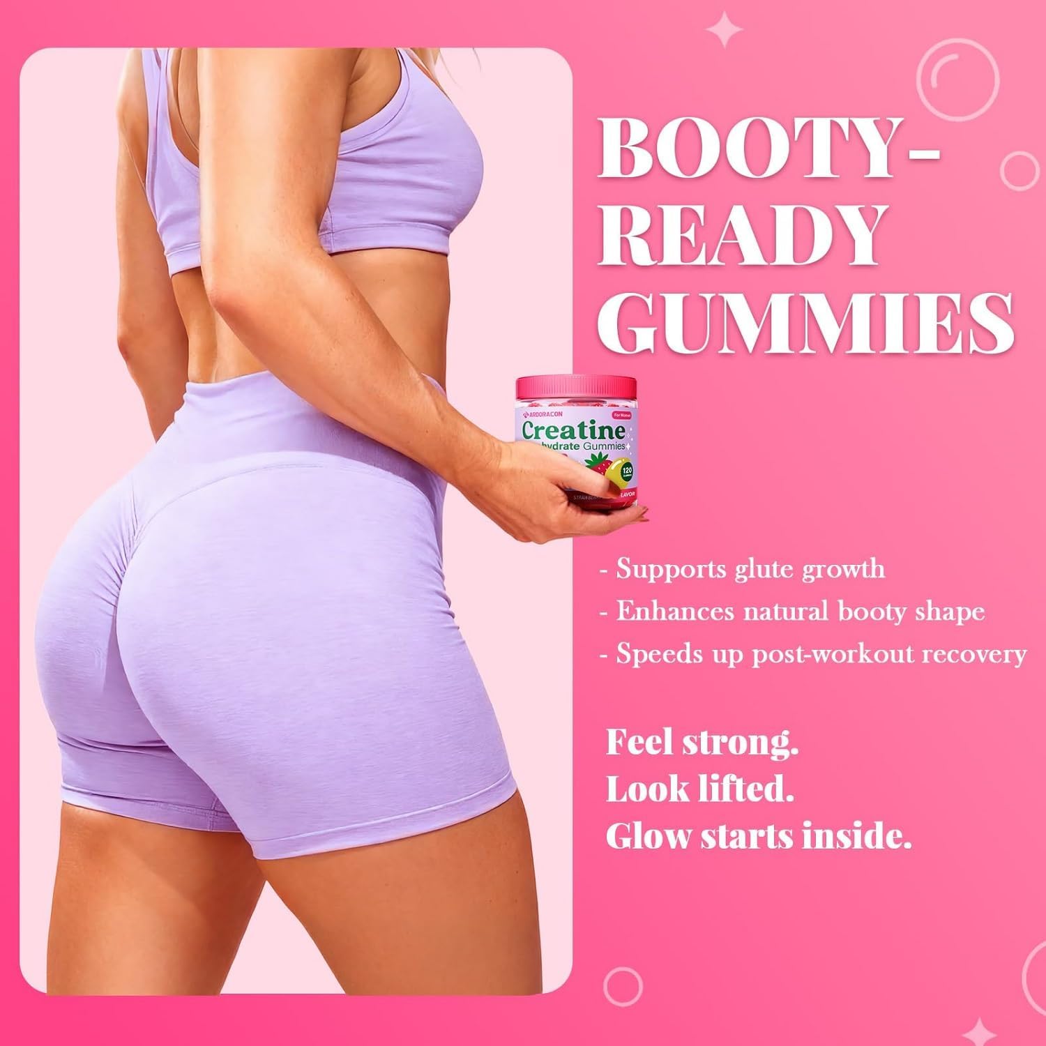 Detalle 2 de ARDORACON BYNV3 Creatine Gummies for Women with Collagen, D3, Iron & Calcium