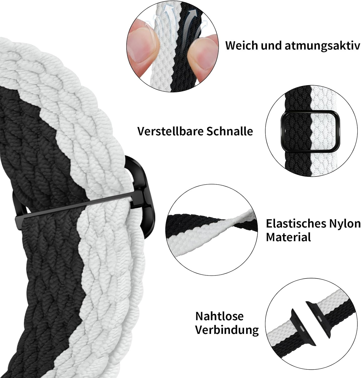 Thumbnail 1 de Nepfaivy Geflochtenes Armband Apple Watch 42–49 mm