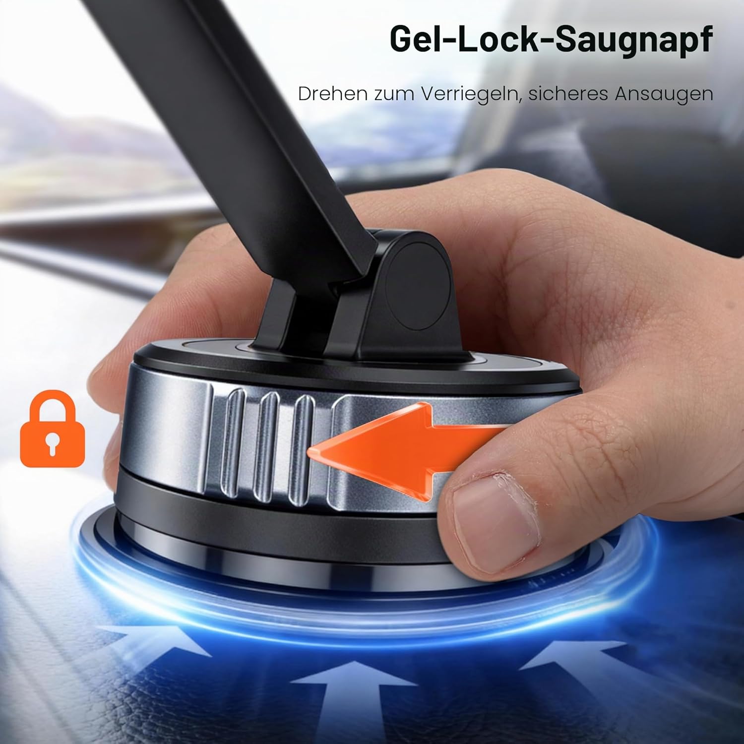 Detalle de APPS2Car Handyhalterung Auto Saugnapf Gel-Lock 67 mm – universell für Smartphones 4,7–6,8 Zoll