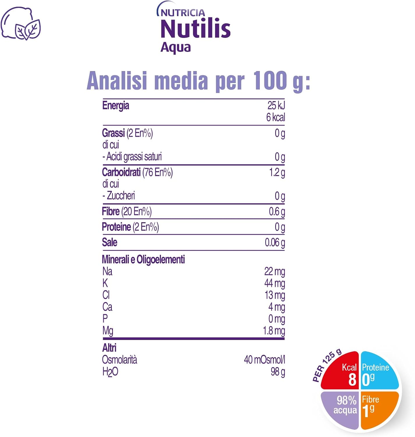 Thumbnail 3 de NUTILIS AQUA GEL Thè al Limone, acqua gelificata pronta all’uso per disfagia (12 x 125 g)