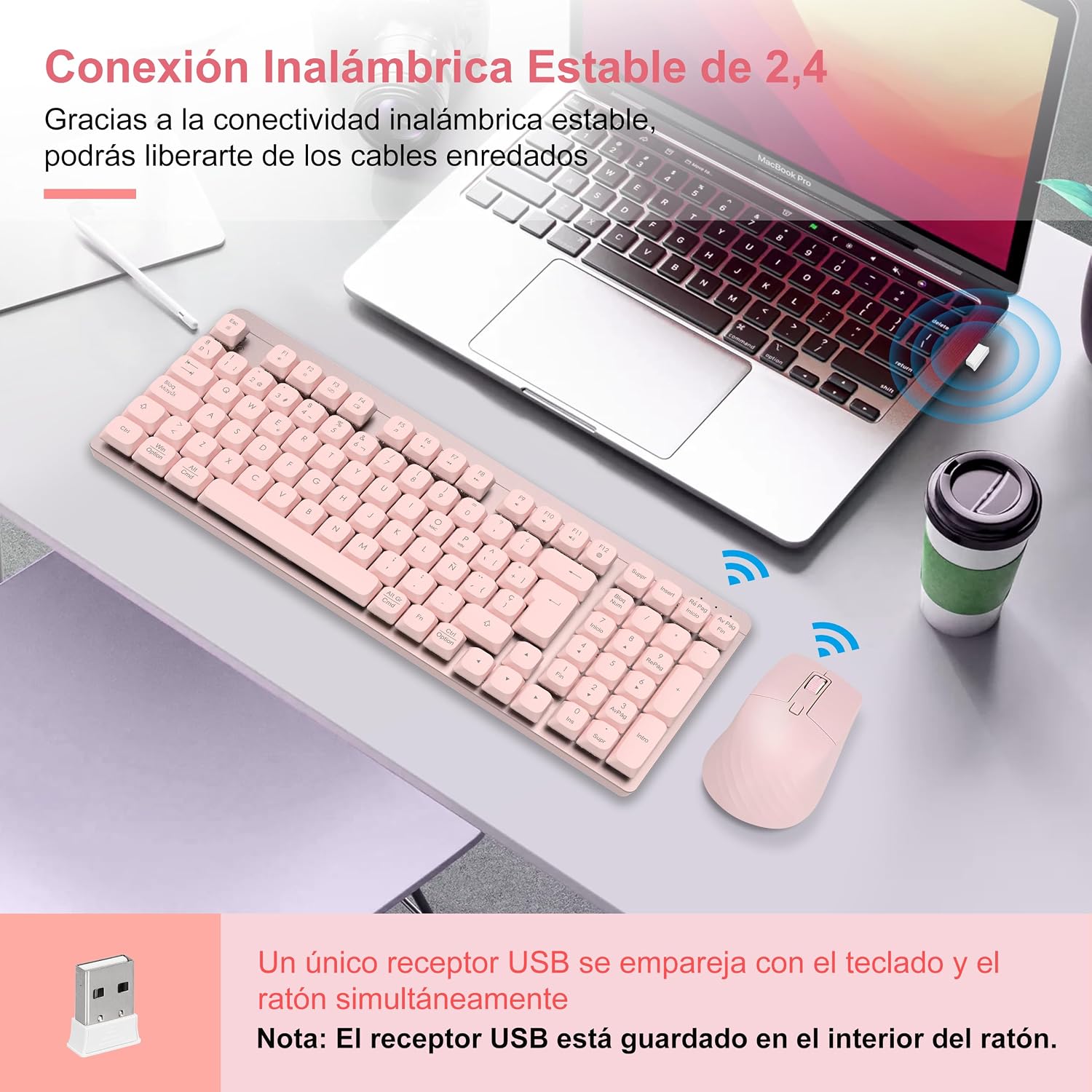 Thumbnail 4 de LeadsaiL FA98 Teclado Mecánico Perfil Bajo Rosa