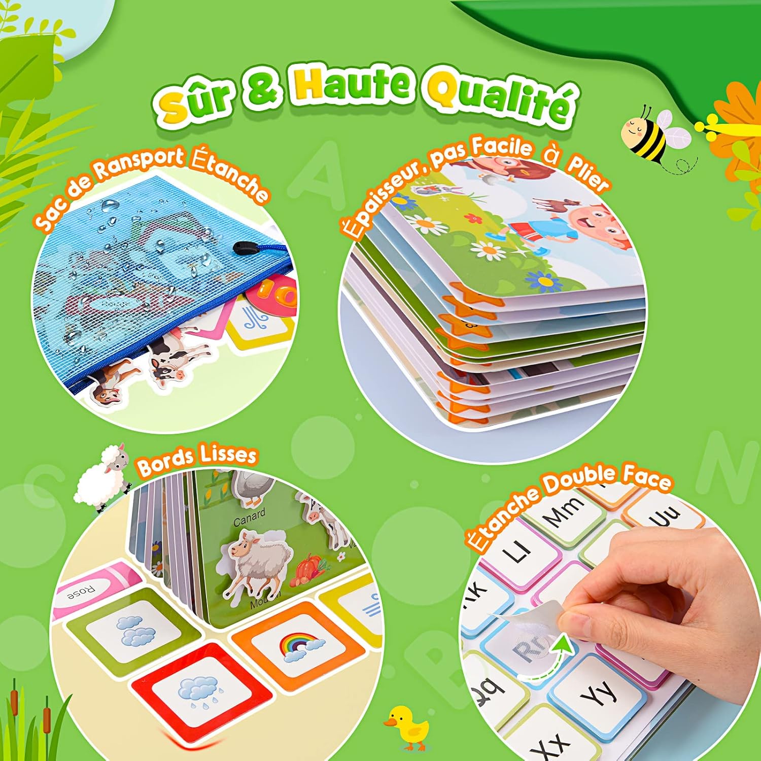 Thumbnail 3 de Gralal Quiet Book version française (Montessori) – livre sensoriel 2 à 5 ans avec 11 activités