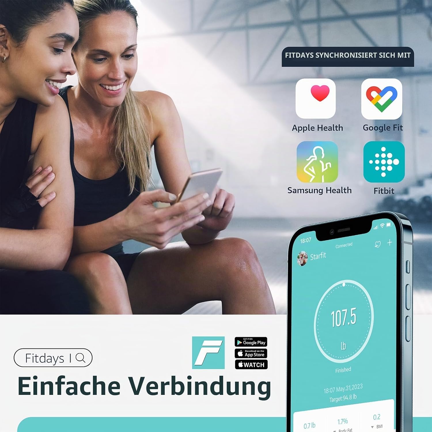 Detalle de Posture Personenwaage Digital mit 13 Messwerten ⚖