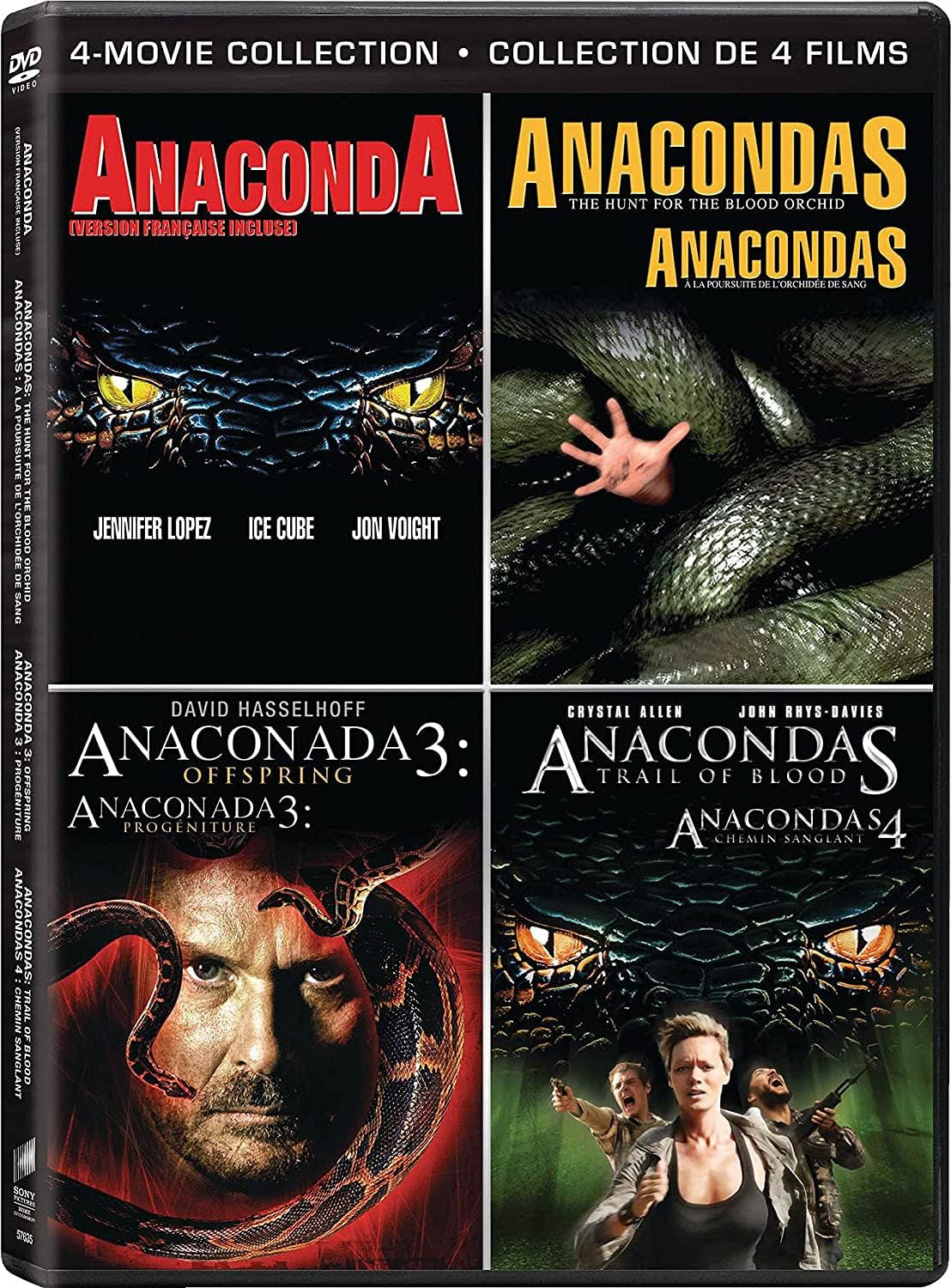 Detalle de Anaconda 4-Film DVD Set, Bilingual, 4 Discs, English and French