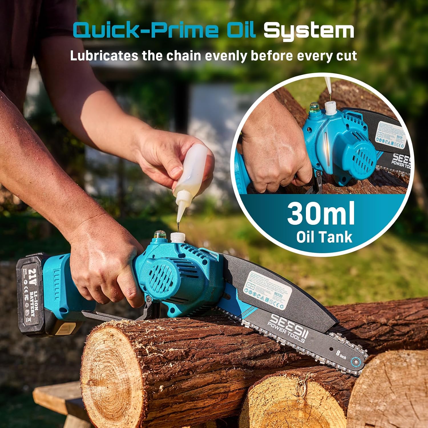 Thumbnail 6 de SEESII 8 inch mini chainsaw 900W