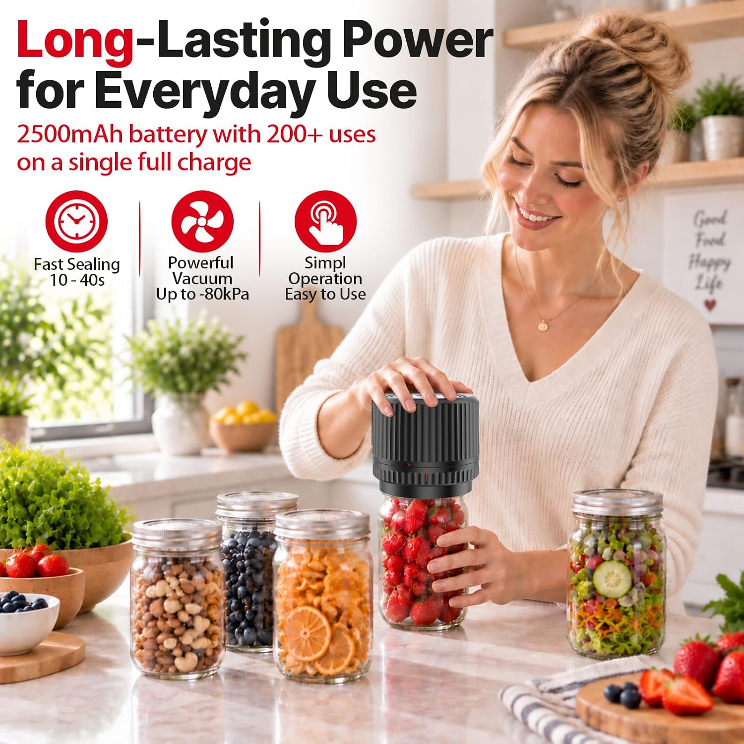 Detalle de UNERVER Electric Mason Jar Vacuum Sealer