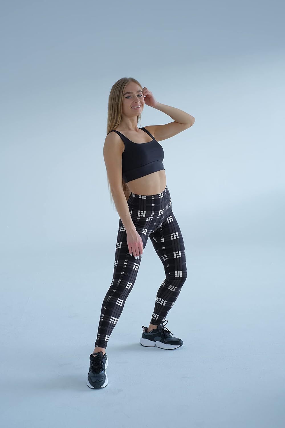 Thumbnail 3 de Luxleg High Waist Active Workout Leggings – Tummy Control, Soft Ankle Length (Black Camouflage)