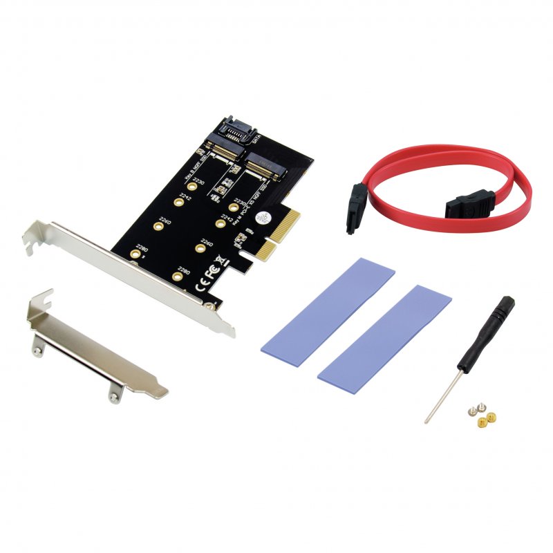 Detalle 2 de Conceptronic Emrick Adaptador PCIe SSD M.2 2 en 1: versátil y adaptable para NVMe