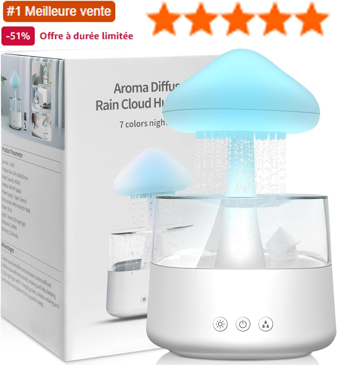 Thumbnail 6 de Humidificador nube de lluvia 450 ml