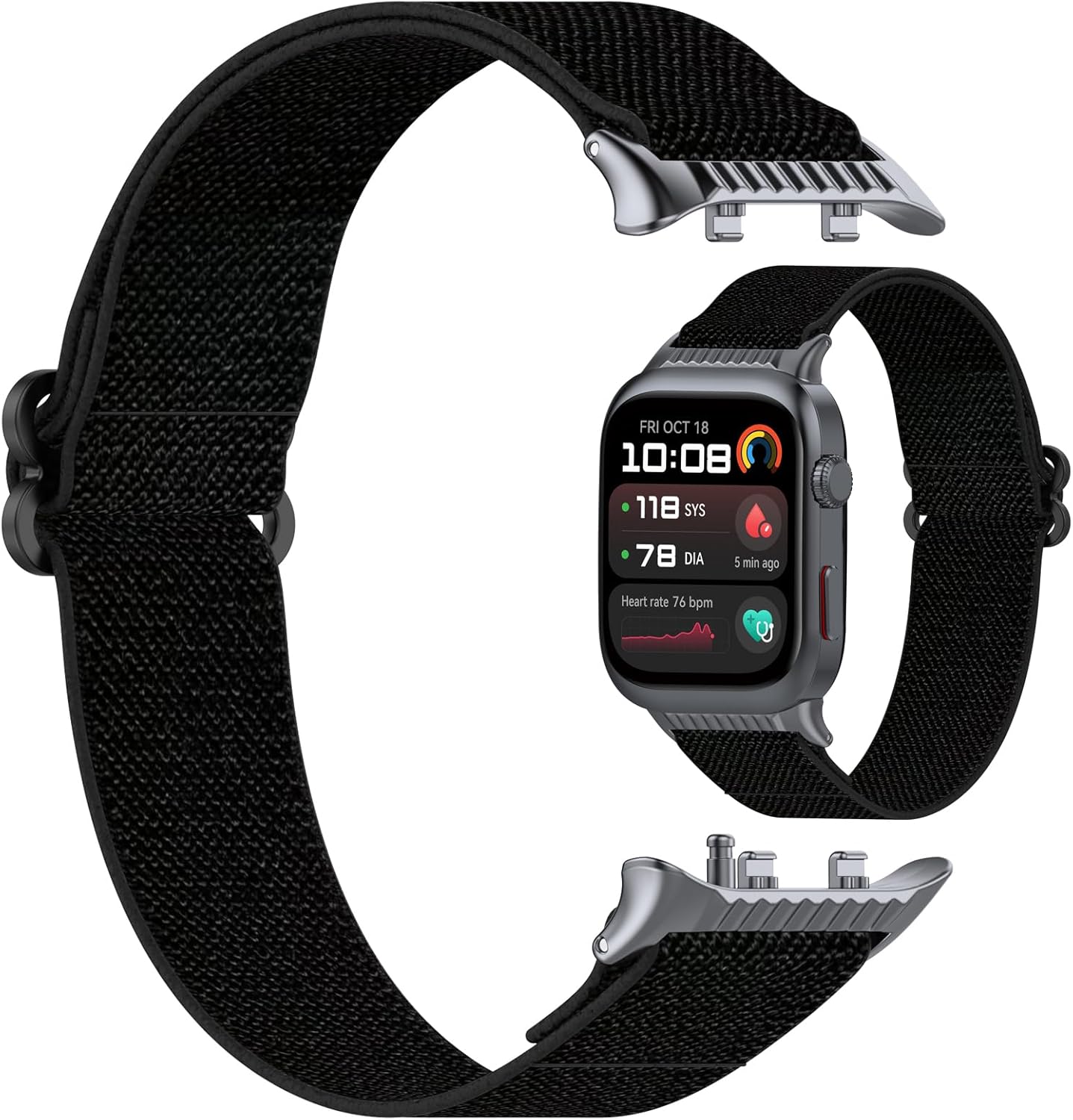 Detalle de AWADUO Nylon Replacement Strap for Huawei Watch D2 – Black