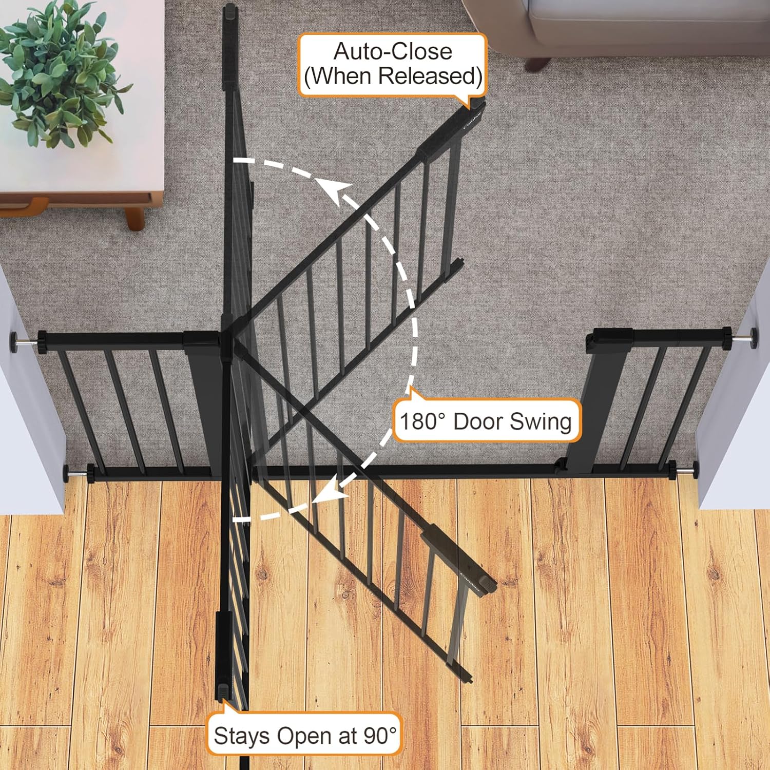 Detalle 2 de Cumbor Baby Gate 30.5 in Height 29.7-46 in