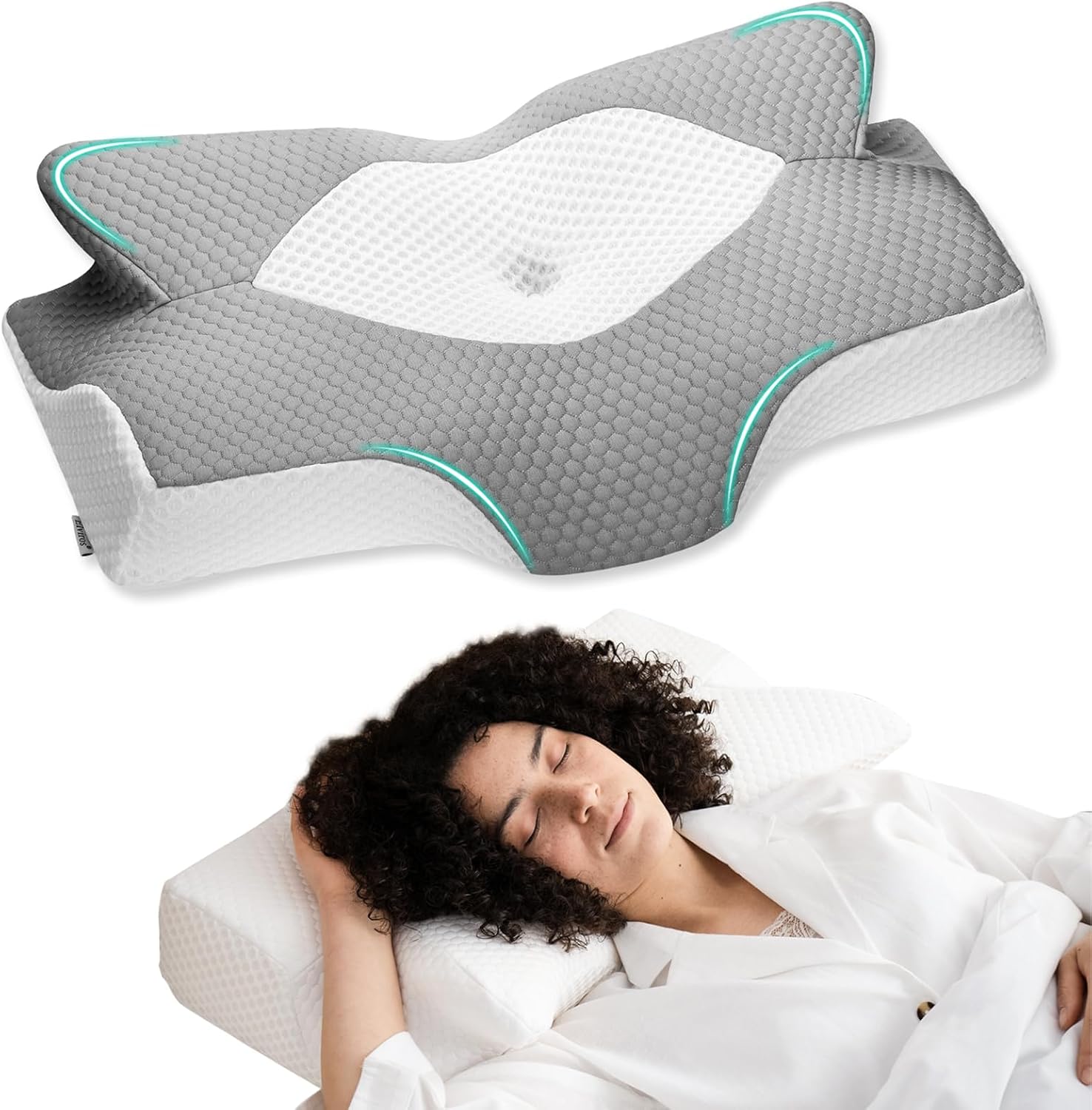 Detalle de Elviros Oreiller Cervical Ergonomique 64 cm