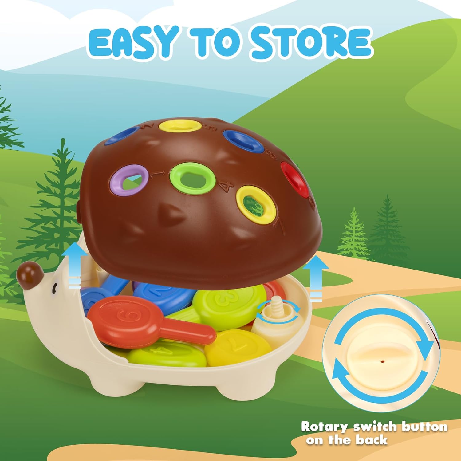 Thumbnail 3 de Venditer Steckspiel Igel ab 1 Jahr – Montessori-Motorikspielzeug zur Hand-Auge-Koordination