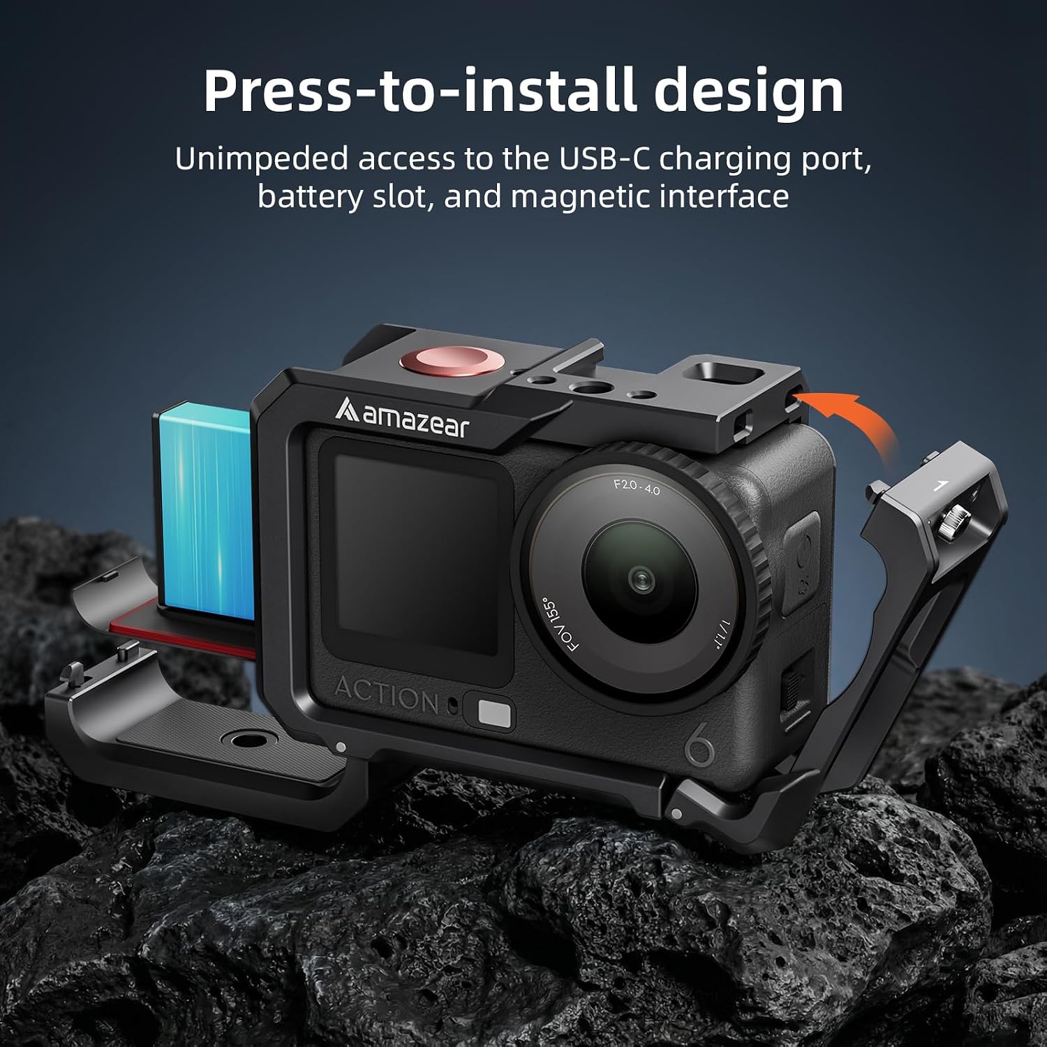 Detalle 2 de AMAZEAR Kamerakäfig für DJI Osmo Action 6 Schutzrahmen