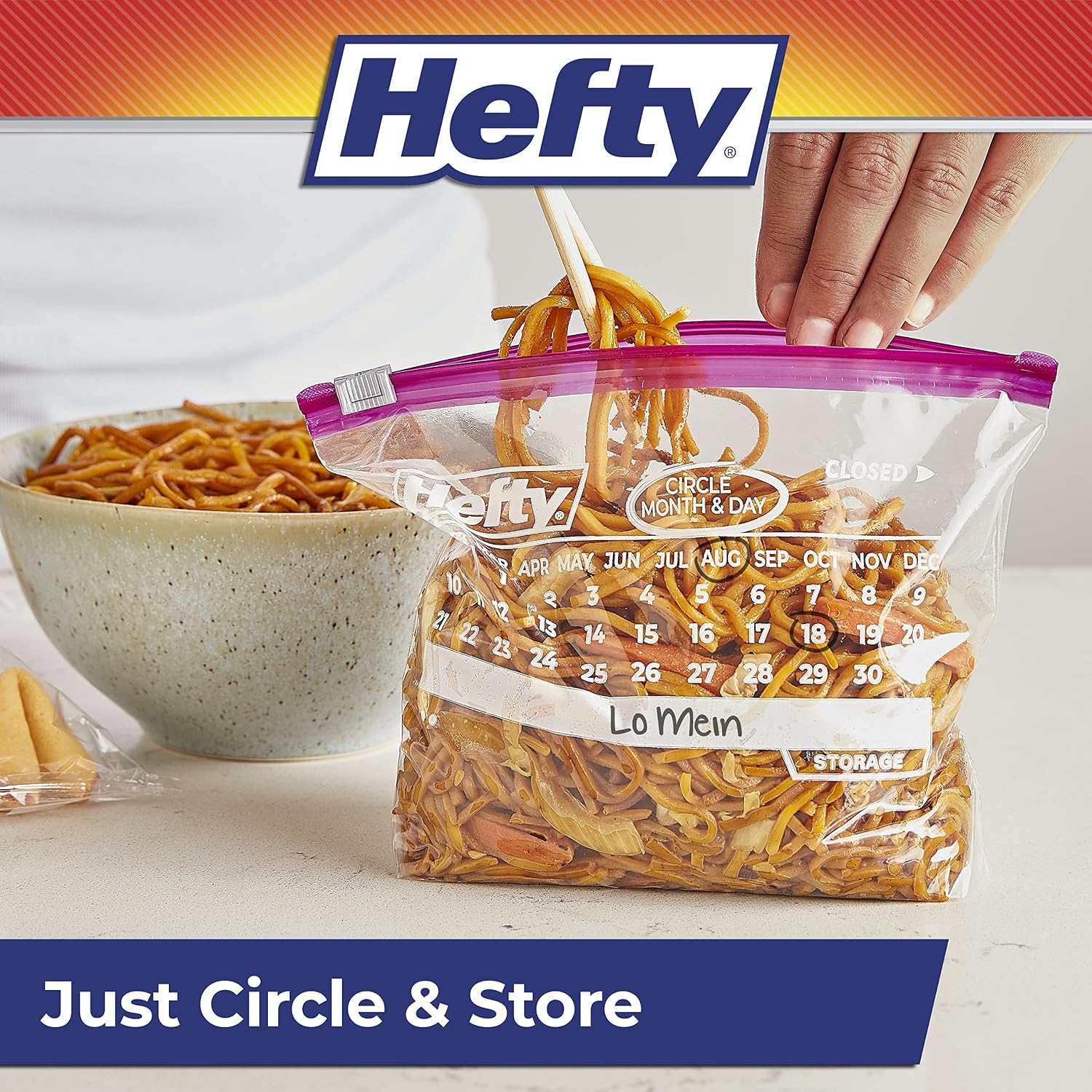 Thumbnail 4 de Hefty Slider Calendar Storage Bags Quart 160 count