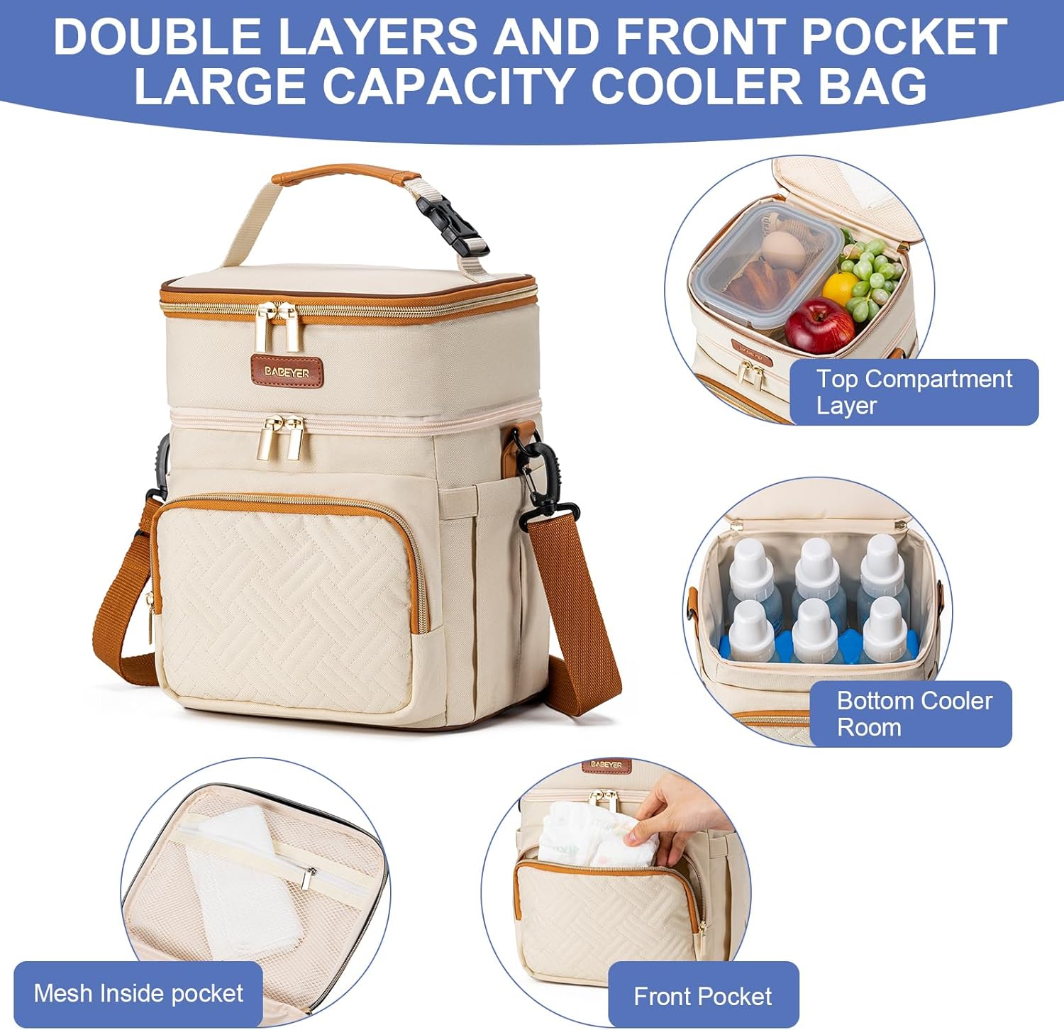 Thumbnail 1 de BABEYER Breastmilk Cooler Bag 6-Bottle 9oz