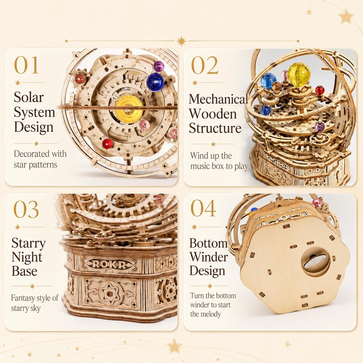 Thumbnail 2 de ROKR 3D Starry Night Music Box: A Thoughtful DIY Galaxy Puzzle