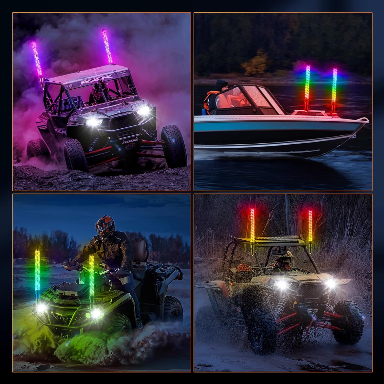 Thumbnail 6 de Ehaho 2FT Fat Whip Lights for UTV ATV with App